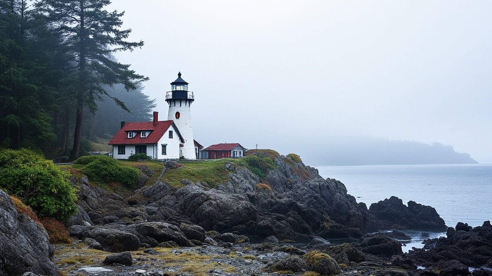 Sooke Region Museum grounds with the relocated lighthouse