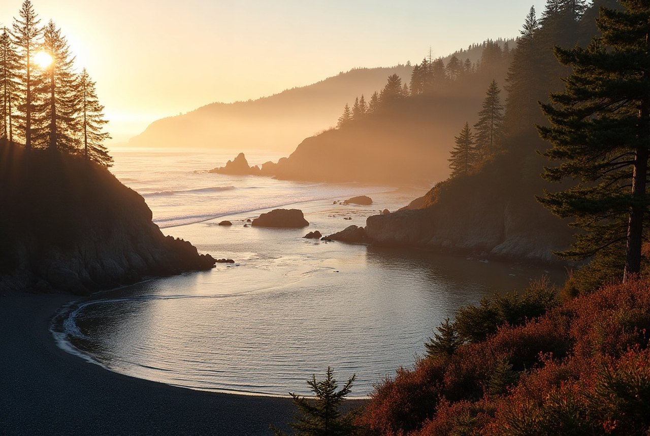 Golden September light across the East Sooke headlands