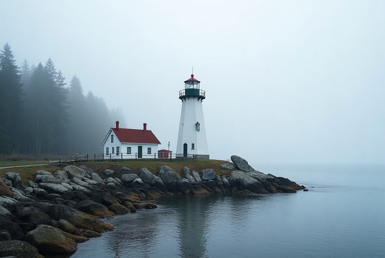 The relocated Triangle Island lighthouse on the Sooke Region Museum waterfront