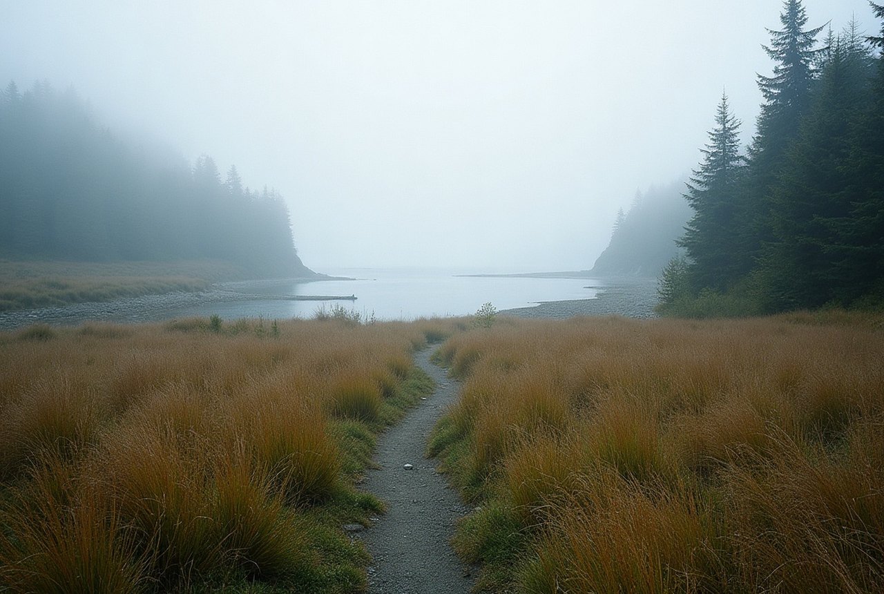 The Galloping Goose trail through a Garry oak meadow near Metchosin